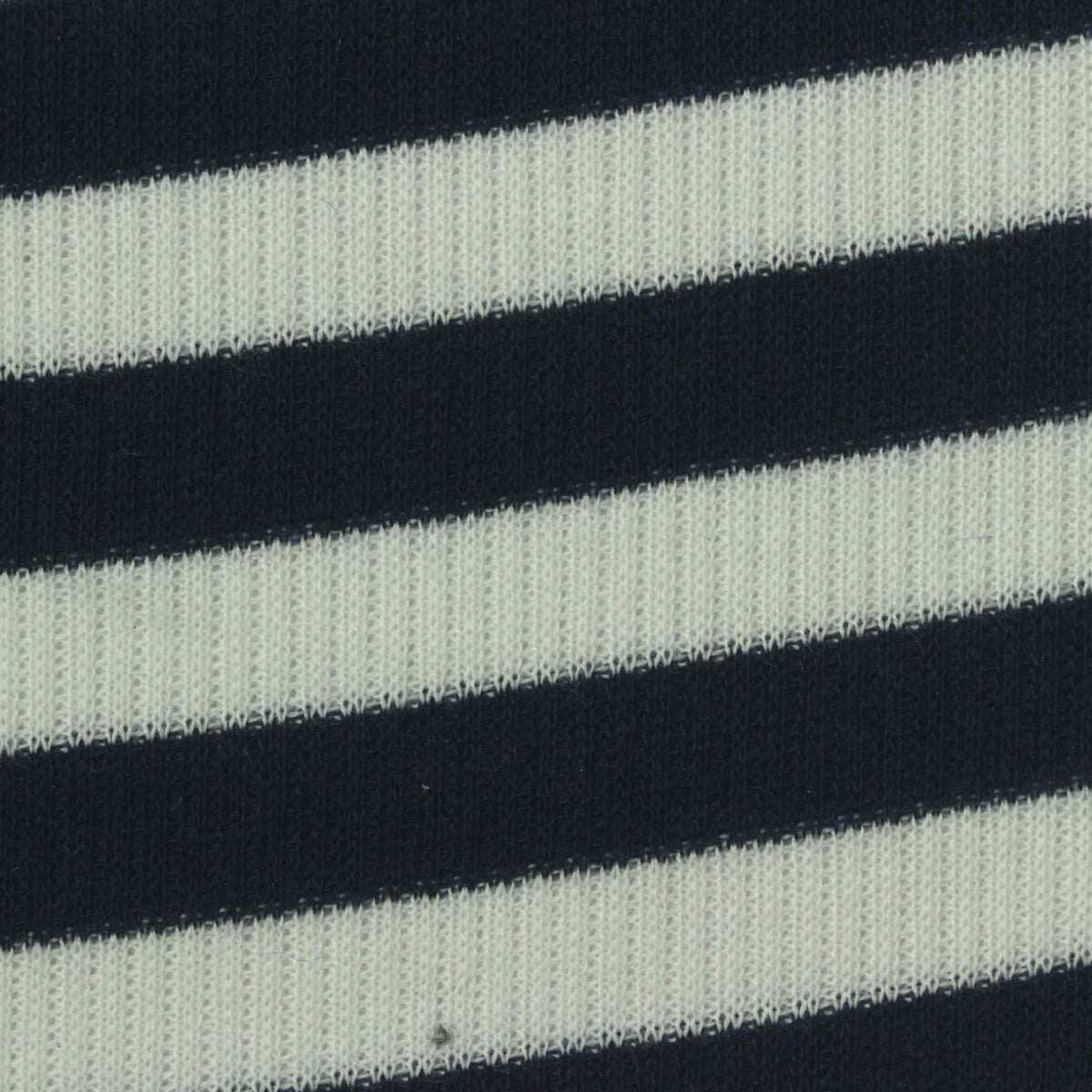 Navy Horizontal-Stripe Rib Knit, Polyester, 260 gsm