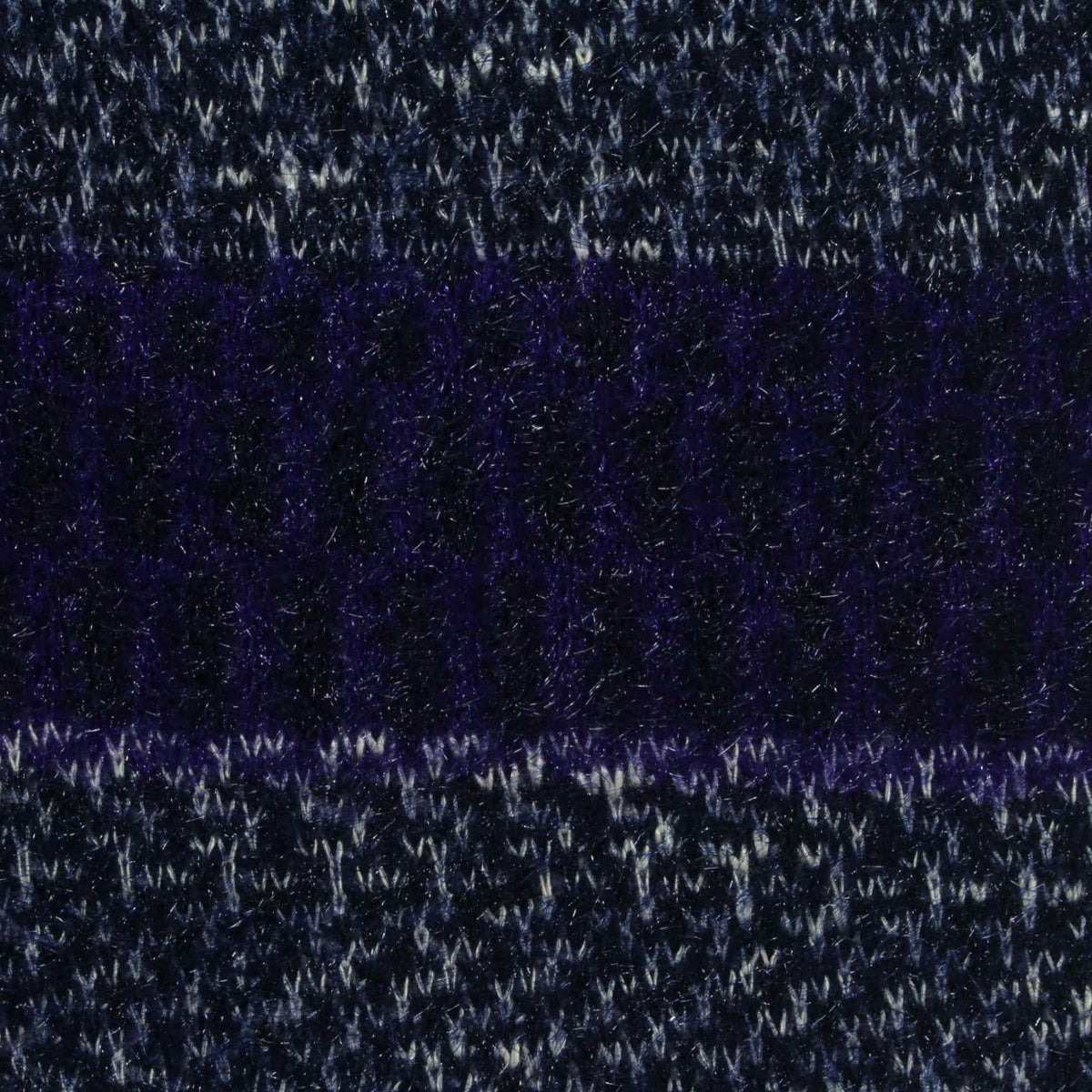 Dark Blue Horizontal-Stripe Knit, Poly-Viscose