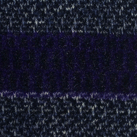 Dark Blue Horizontal-Stripe Knit, Poly-Viscose
