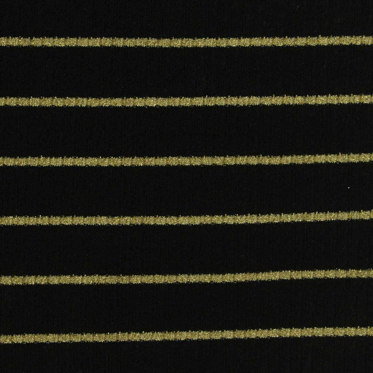 Gold Horizontal-Stripe Rib Knit, Poly-Cotton