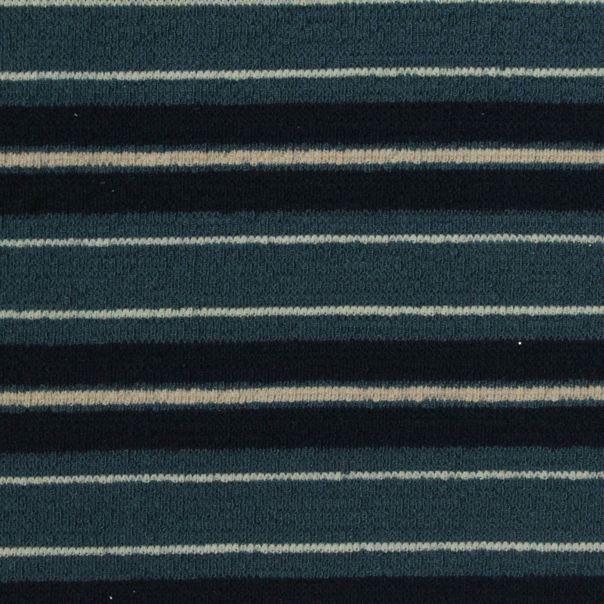 Blue Horizontal-Stripe Knit, Poly-Viscose, 300 gsm