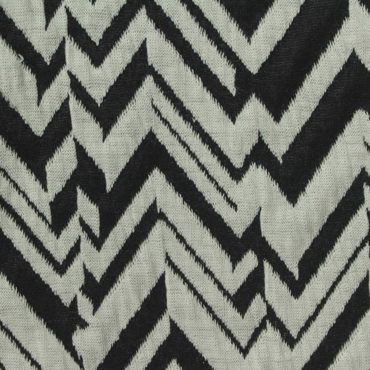 Black Zigzag Interlock Knit, Polyester, 215 gsm