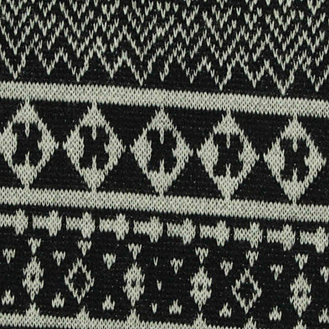 Black Geometric Bouclé, Poly-Cotton