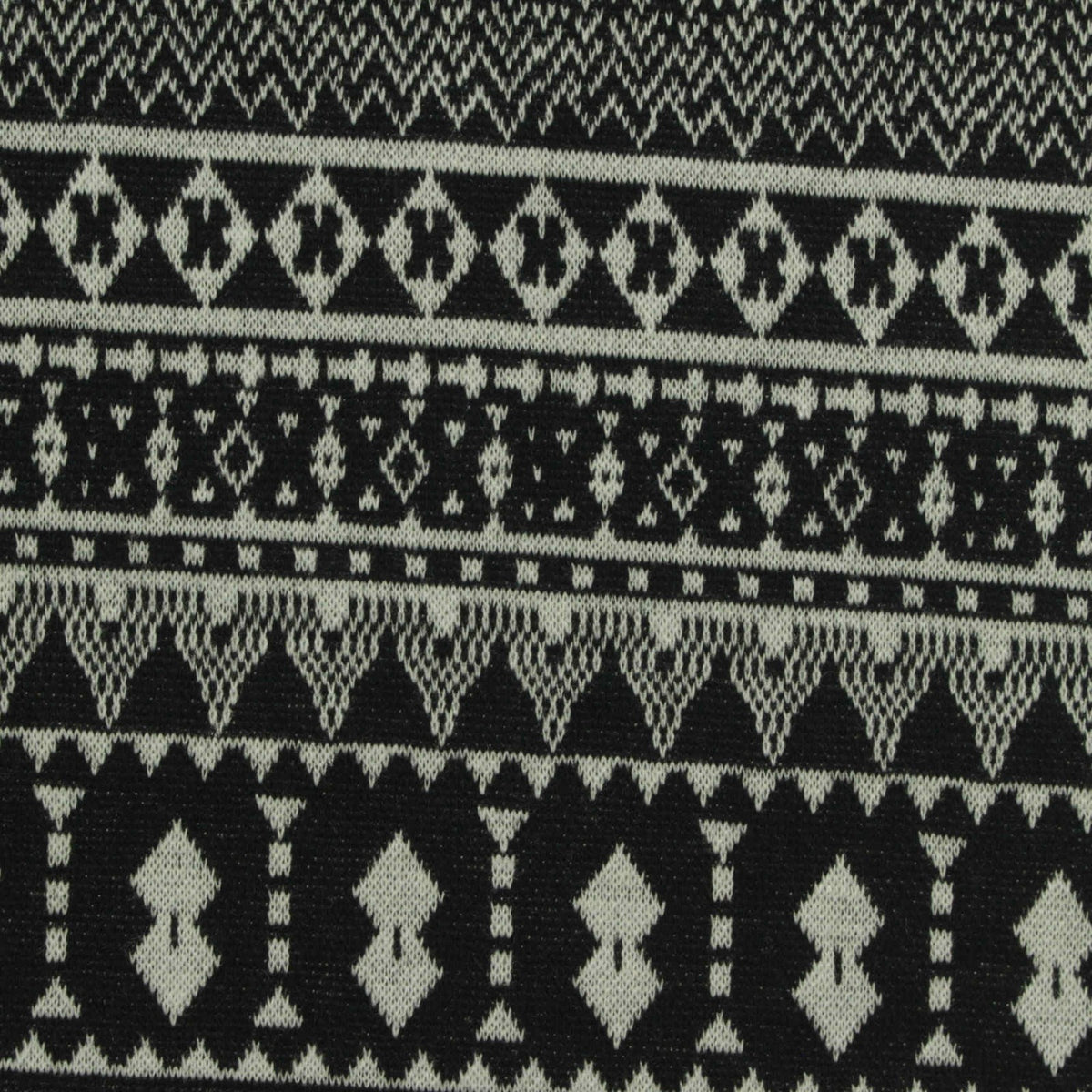 Black Geometric Bouclé, Poly-Cotton