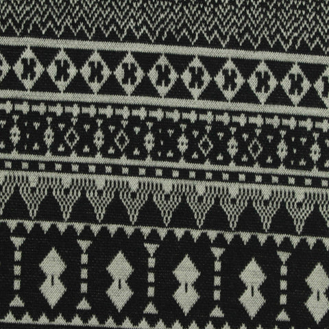 Black Geometric Bouclé, Poly-Cotton