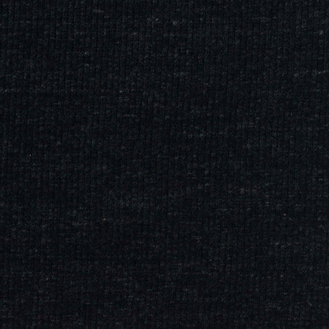 Dark Grey Marl Rib Knit, Cotton-Poly, 380 gsm