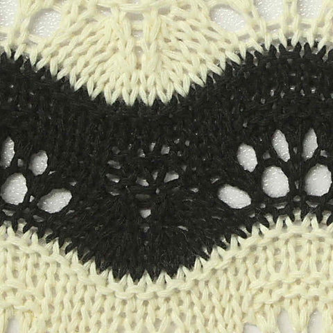 Jacquard Polyester Cotton Pointelle Knit Fabric, 320 gsm, 155 cm — Black