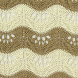 Cream Stripes Pointelle Knit, Poly-Cotton
