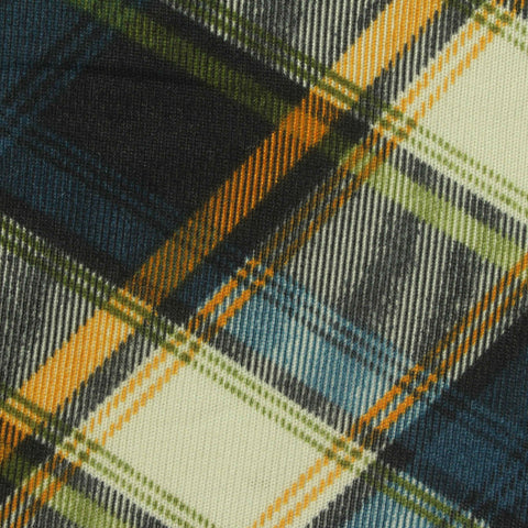 Dark Blue Bold-Plaid Chunky Knit, Polyester