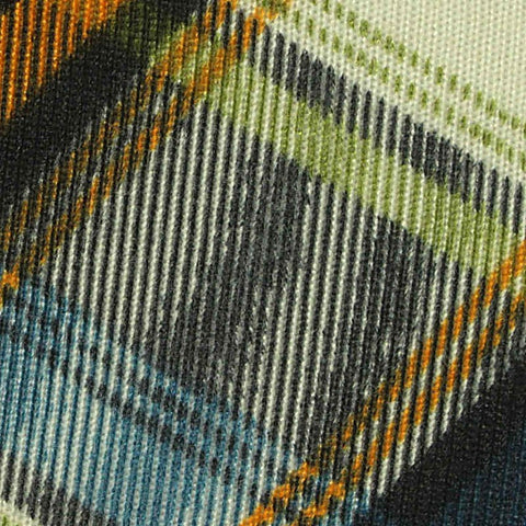 Dark Blue Bold-Plaid Chunky Knit, Polyester