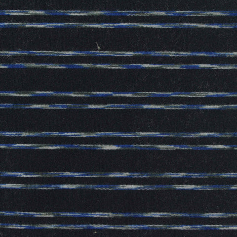 Blue Horizontal-Stripe Milk Silk Knit, Polyester