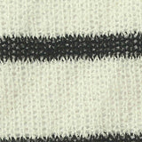 Black Horizontal-Stripe Chunky Knit, Poly-Viscose — texture