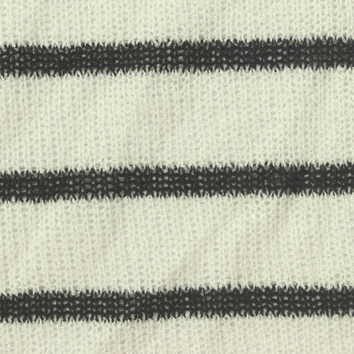 Black Horizontal-Stripe Chunky Knit, Poly-Viscose, 207 gsm