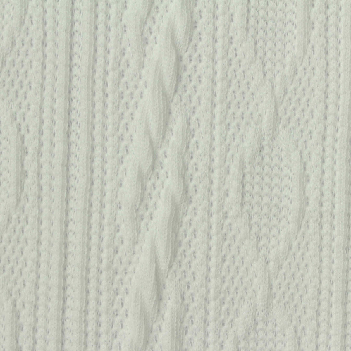 Jacquard 100% Stretch Chunky Knit Fabric, 300 gsm, 125 cm — White