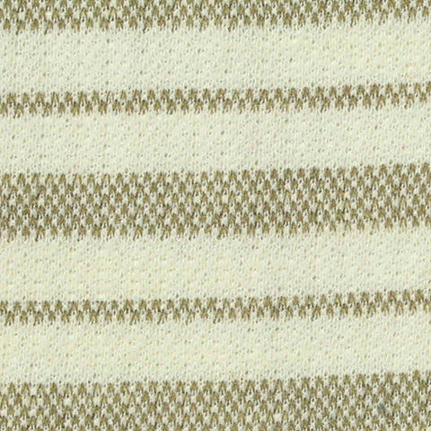 Cream Horizontal-Stripe Chunky Knit, Poly-Cotton, 290 gsm