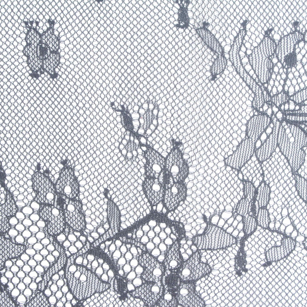 Dark Grey Floral Lace, Nylon
