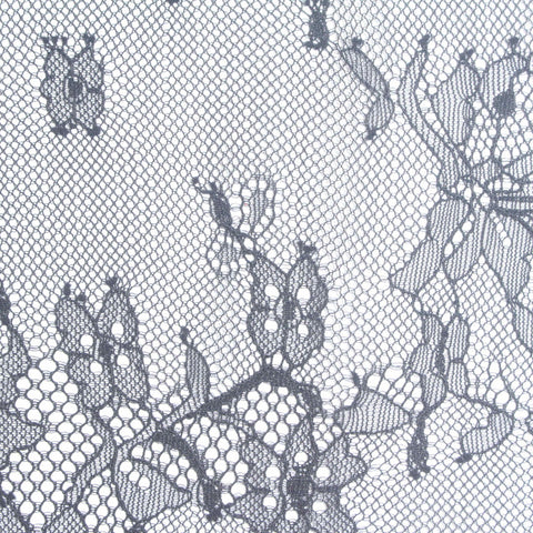 Dark Grey Floral Lace, Nylon