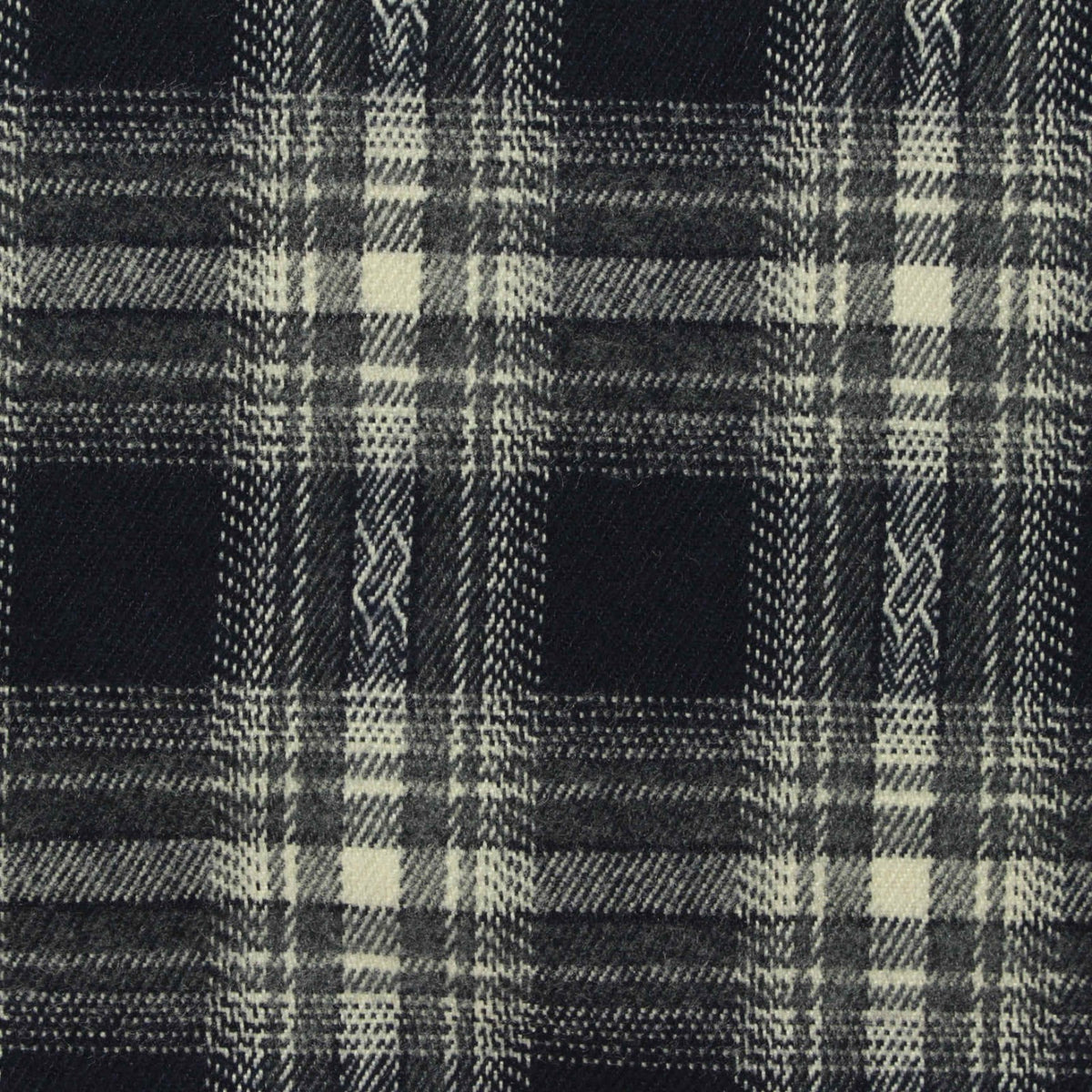 Black Plaid Woven, Poly-Viscose, 285 gsm, 150 cm, ref EF-265144