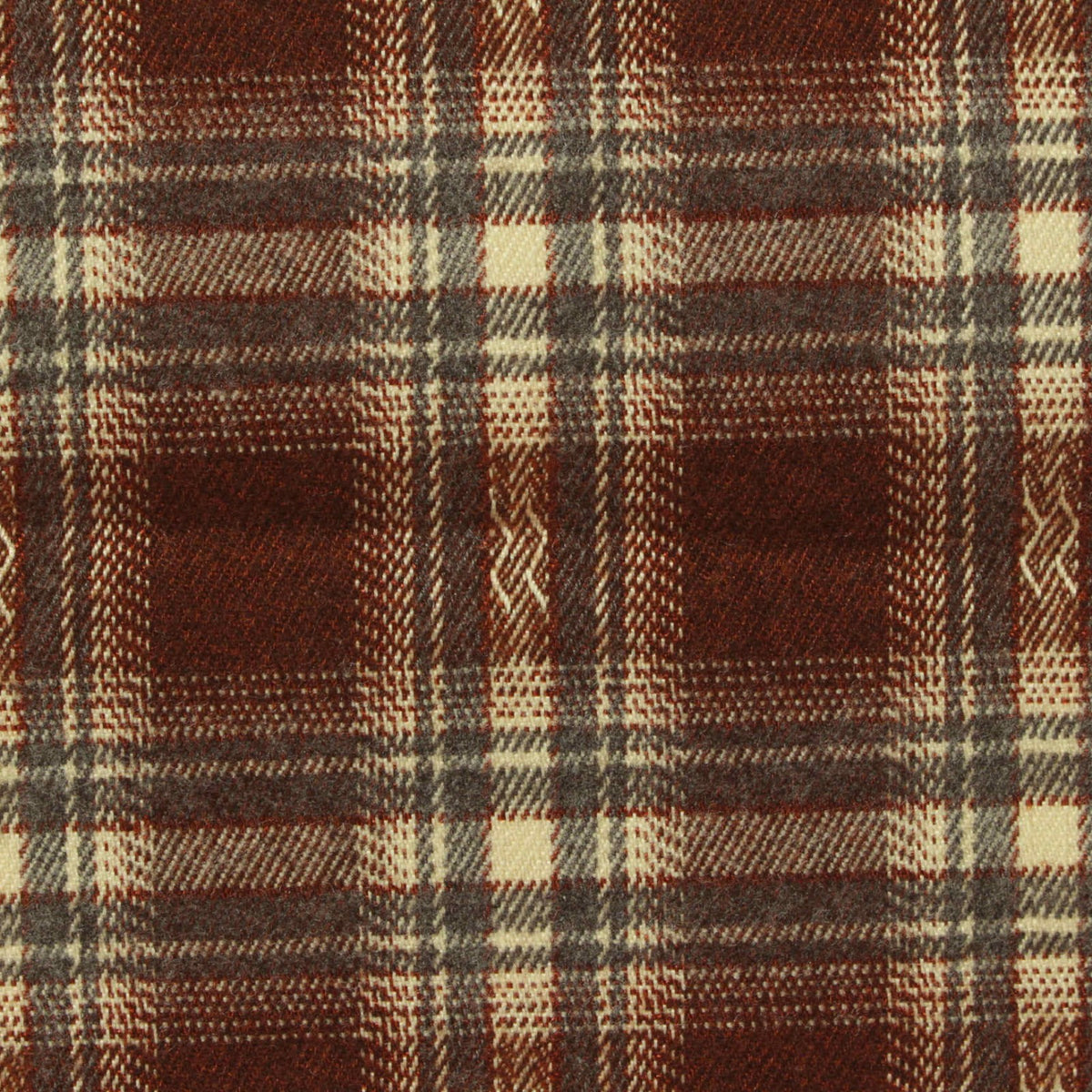 Burgundy Plaid Woven, Poly-Viscose