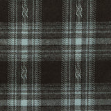 Dark Brown Plaid Woven, Poly-Viscose