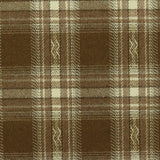 Brown Plaid Woven, Poly-Viscose