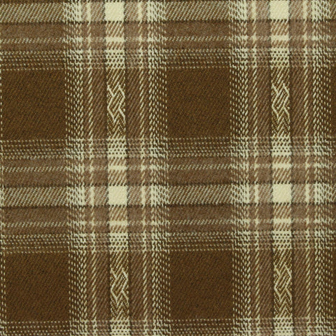 Brown Plaid Woven, Poly-Viscose, 285 gsm, 150 cm, ref EF-265149