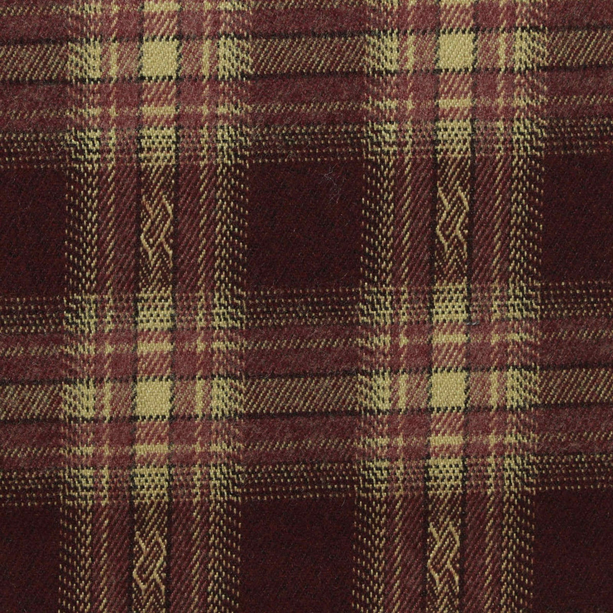 Maroon Bold-Plaid Woven, Poly-Viscose, 285 gsm, 150 cm, ref EF-265150