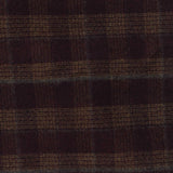 Dark Brown Plaid Woven, Poly-Viscose