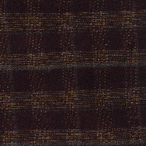 Dark Brown Plaid Woven, Poly-Viscose, 285 gsm, 150 cm, ref EF-265152