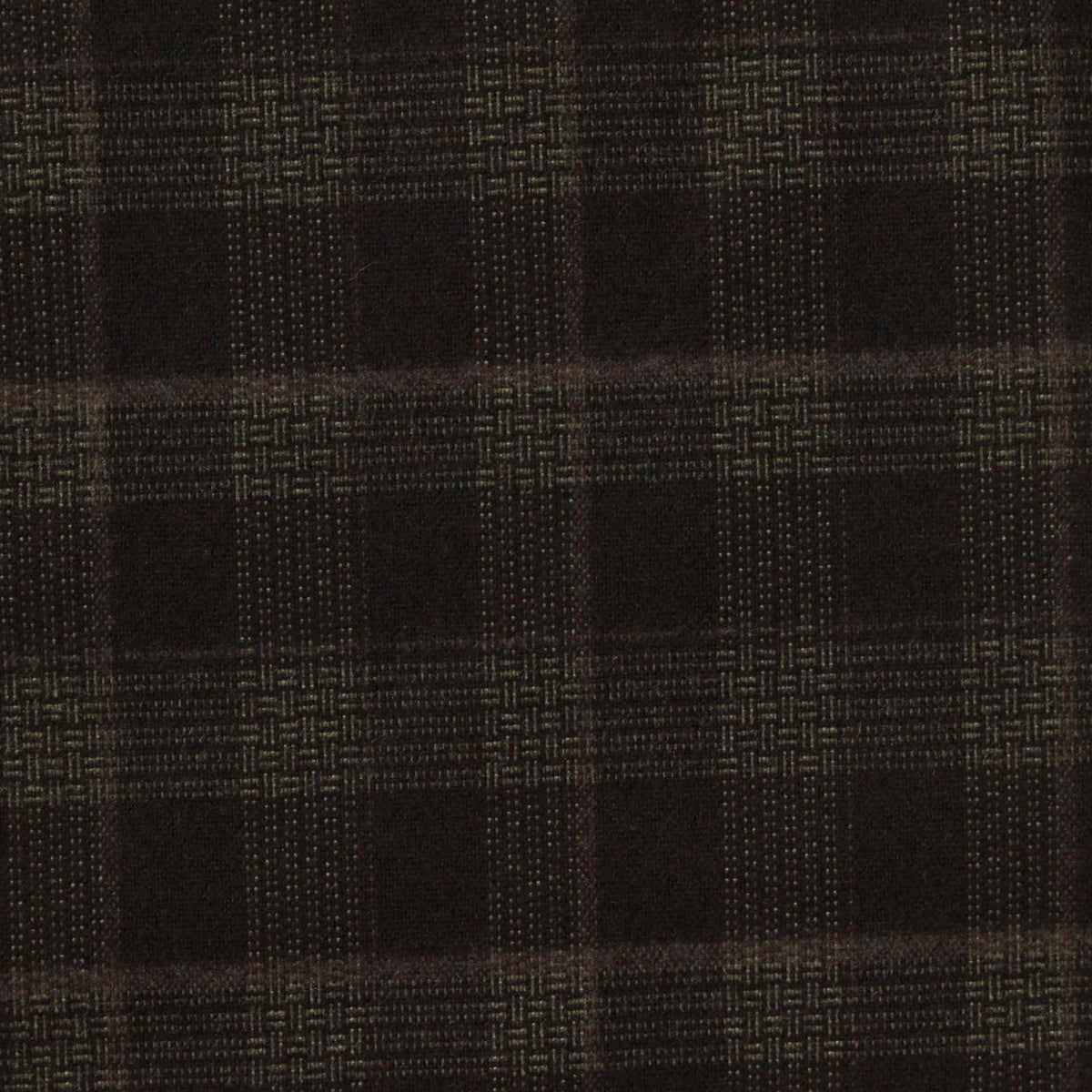 Dark Brown Check Woven, Poly-Viscose