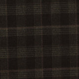 Dark Brown Check Woven, Poly-Viscose