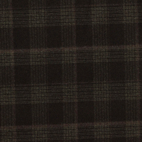 Dark Brown Check Woven, Poly-Viscose