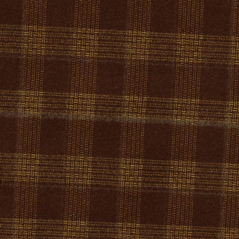 Brown Plaid Woven, Poly-Viscose, 285 gsm, 150 cm, ref EF-265155