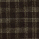 Dark Brown Plaid Woven, Poly-Viscose