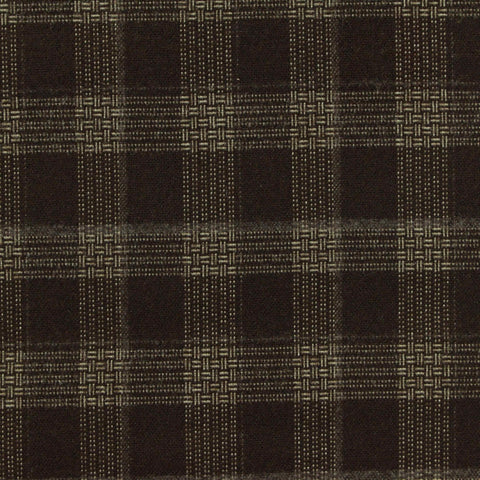 Dark Brown Plaid Woven, Poly-Viscose, 285 gsm, 150 cm, ref EF-265156