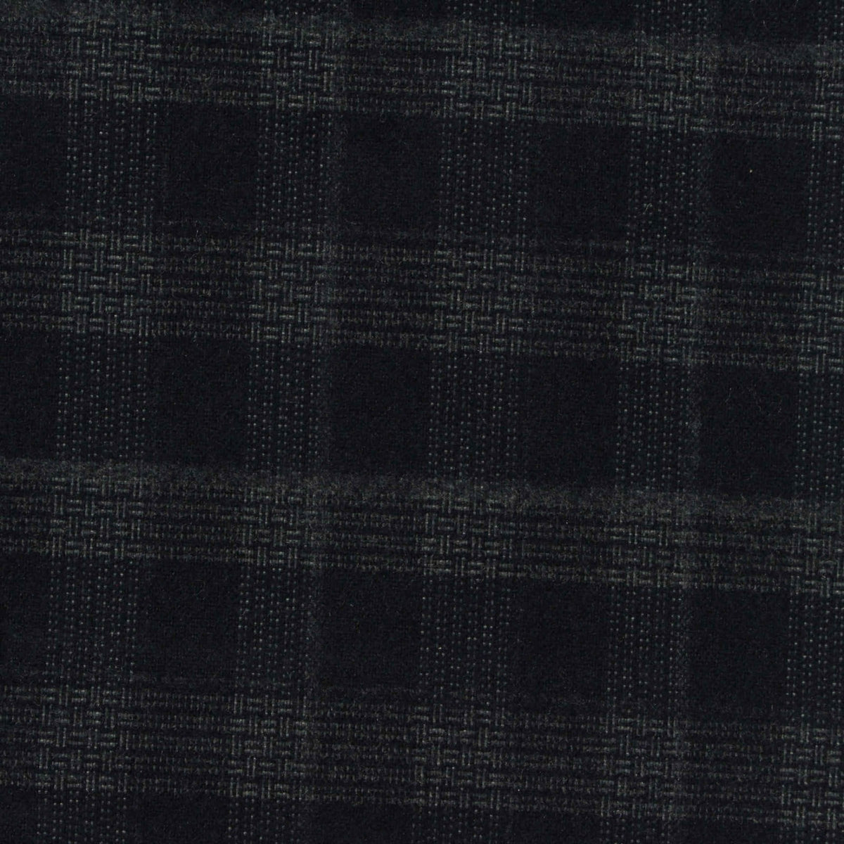 Dark Grey Tone-on-Tone Check Woven, Poly-Viscose