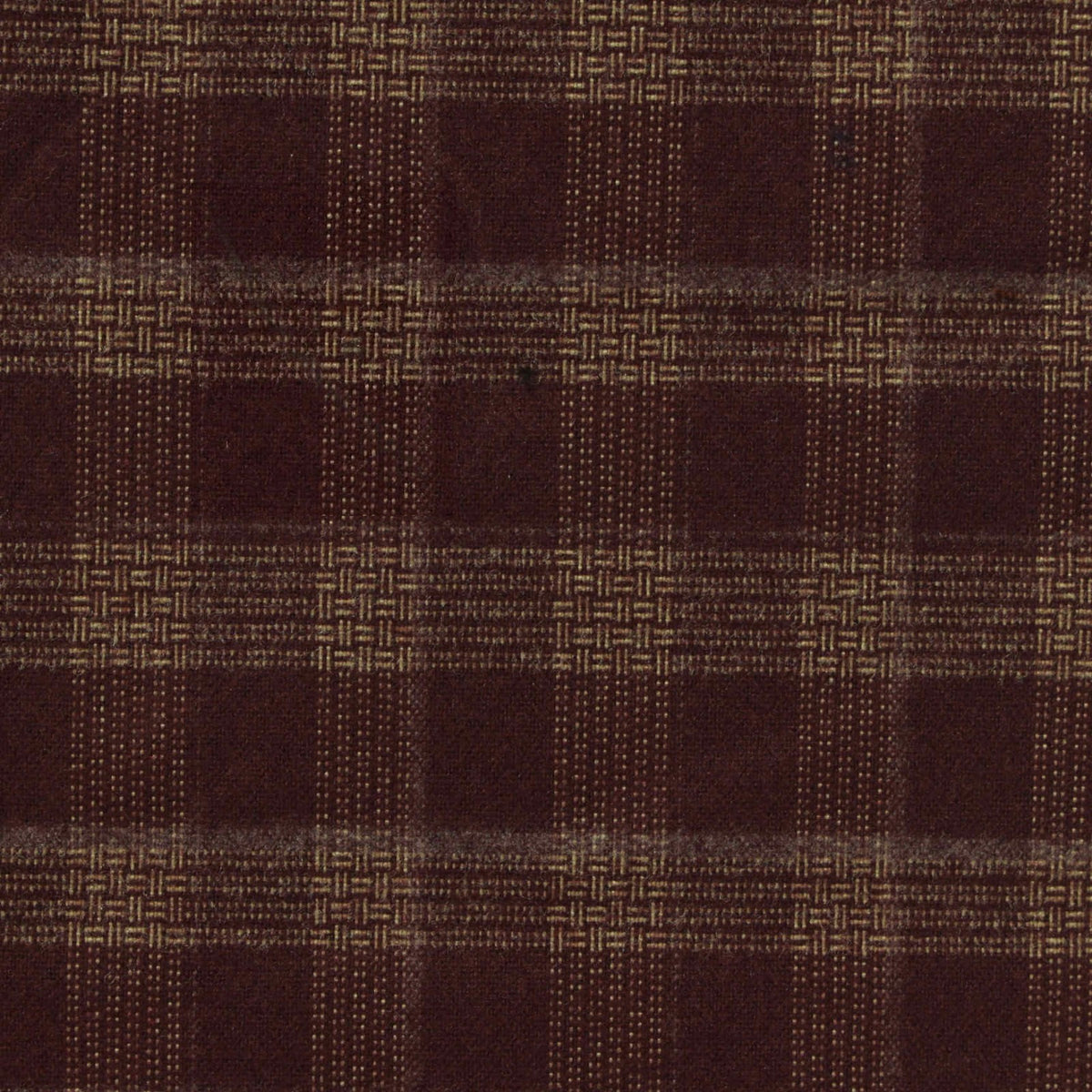 Dark Red Plaid Woven, Poly-Viscose