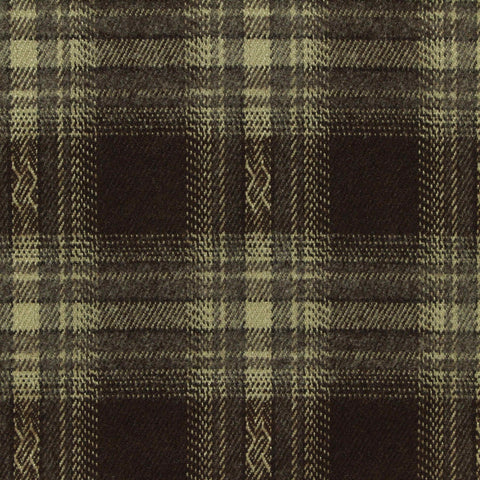 Dark Brown Bold-Plaid Woven, Poly-Viscose