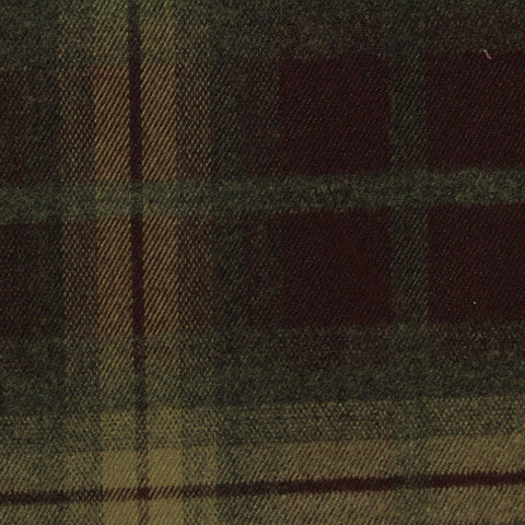 Dark Green Plaid Woven, Poly-Viscose, 285 gsm, 150 cm, ref EF-265162