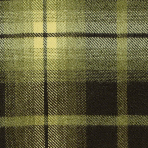Olive Plaid Woven, Poly-Viscose, 285 gsm