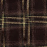 Dark Brown Plaid Woven, Poly-Viscose