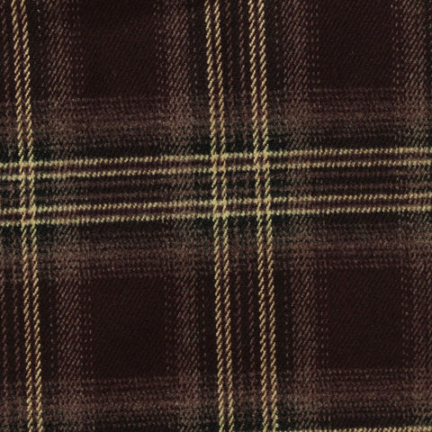 Dark Brown Plaid Woven, Poly-Viscose, 285 gsm, 150 cm, ref EF-265174