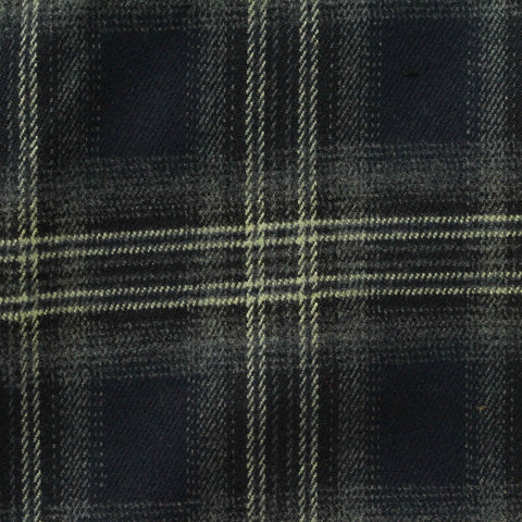 Dark Blue Plaid Woven, Poly-Viscose
