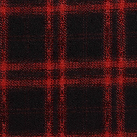 Red Plaid Woven, Poly-Viscose, 285 gsm, 150 cm, ref EF-265177