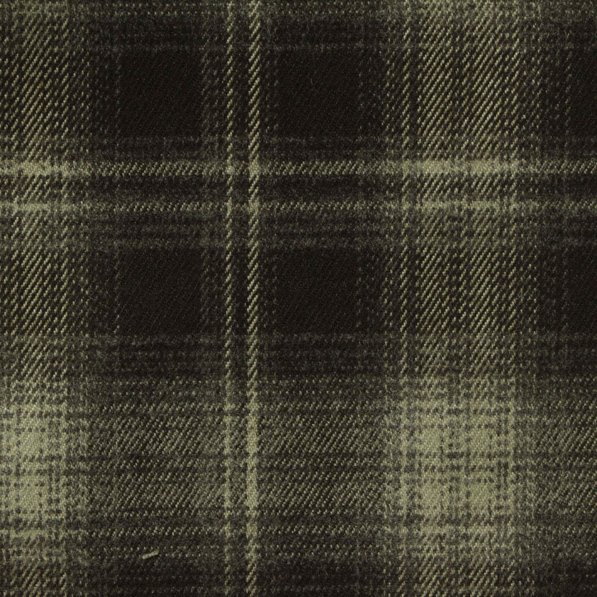 Olive-Green Plaid Woven, Poly-Viscose