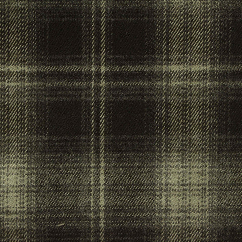 Olive-Green Plaid Woven, Poly-Viscose