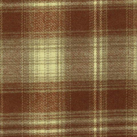 Rust Plaid Woven, Poly-Viscose