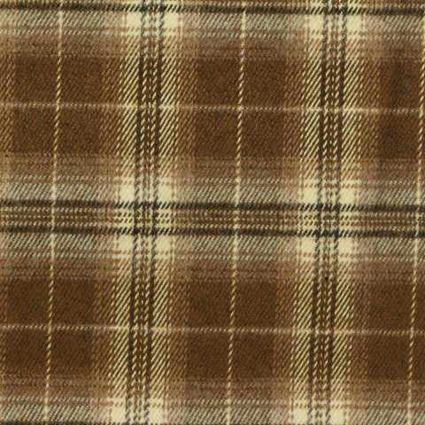 Brown Plaid Woven, Poly-Viscose, 285 gsm, 150 cm, ref EF-265192