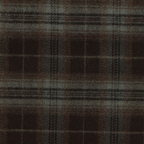 Dark Brown Plaid Woven, Poly-Viscose, 285 gsm, 150 cm, ref EF-265198