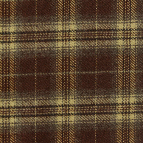 Brown Plaid Woven, Poly-Viscose, 285 gsm, 150 cm, ref EF-265199